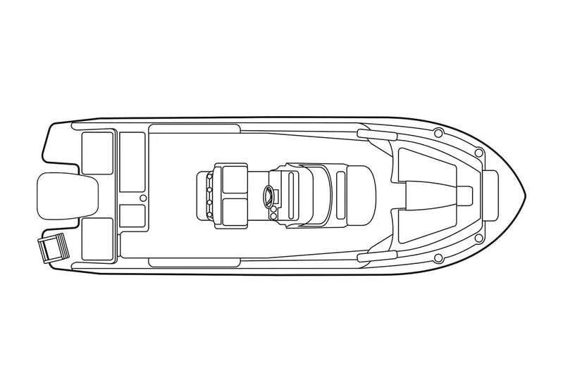  Yacht Photos Pics Manufacturer Provided Image: Top view schematic of 2024 Grady-White Fisherman 236 boat.