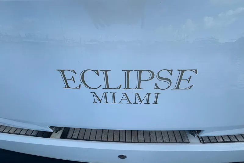 Eclipse Yacht Photos Pics Jeanneau Sun Odyssey 389, 2018, named "Eclipse Miami" on the boat's stern.