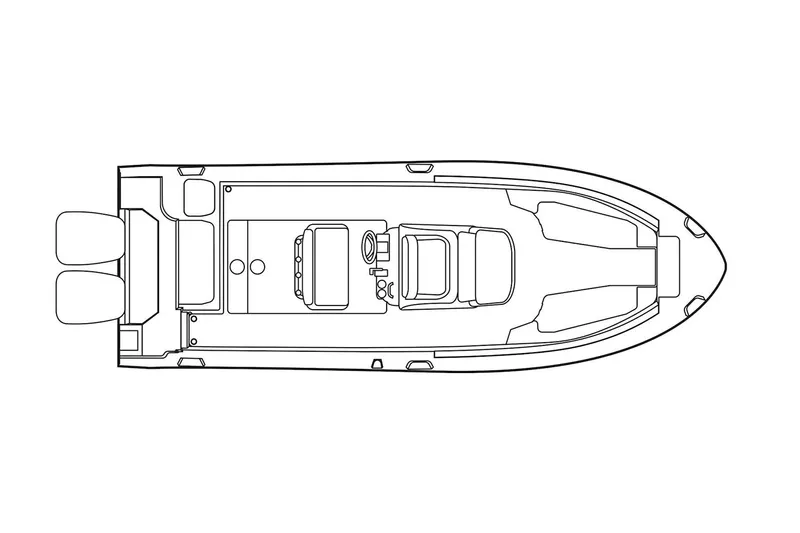  Yacht Photos Pics Manufacturer Provided Image: Top view line drawing of 2023 Grady-White Fisherman 257 boat.