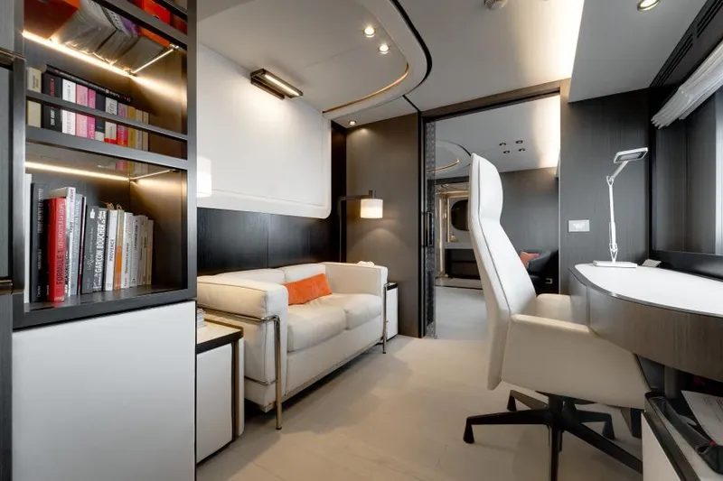 L.a.u.l Yacht Photos Pics Luxurious interior of 2019 ISA Extra 130 yacht with modern furnishings and elegant design.