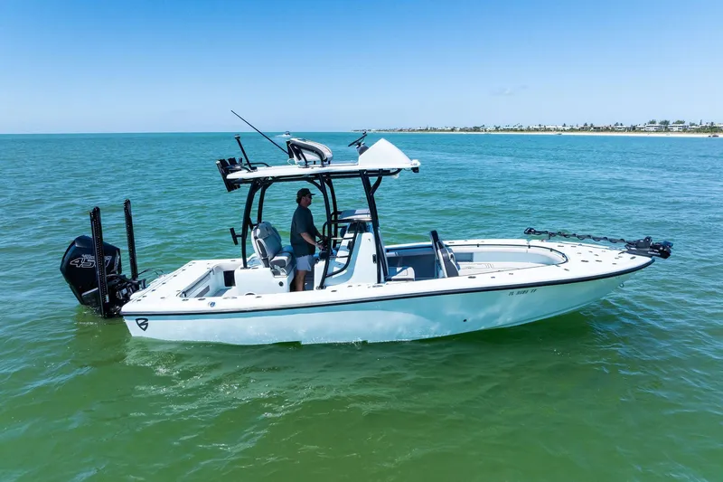  Yacht Photos Pics 2020 Barker Boatworks 26 Open cruising on clear blue water.