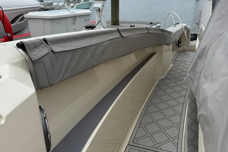 Maryanray Yacht Photos Pics 2024 Scout 377 LXF Custom Combing Covers - Sunbrella