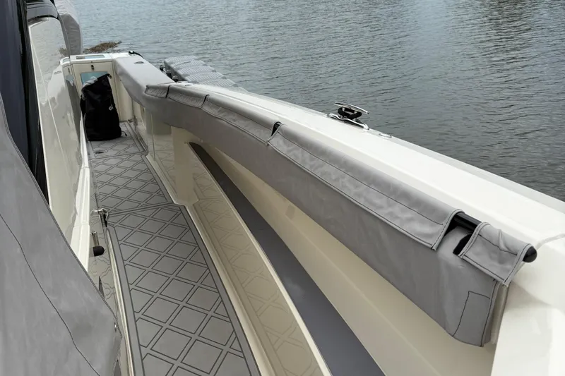 Maryanray Yacht Photos Pics 2024 Scout 377 LXF Custom Combing Covers - Sunbrella