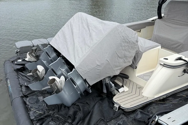 Maryanray Yacht Photos Pics 2024 Scout 377 LXF Custom Engine Covers - Sunbrella