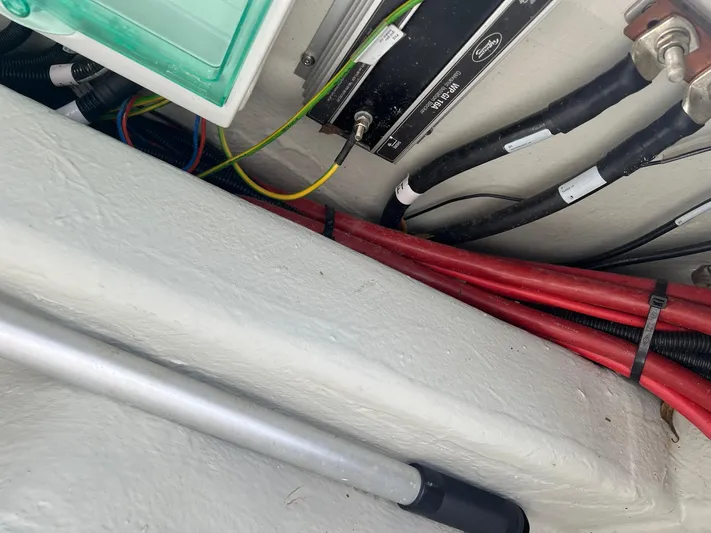  Yacht Photos Pics Electrical wiring and components inside a 2023 RYCK 28 boat.