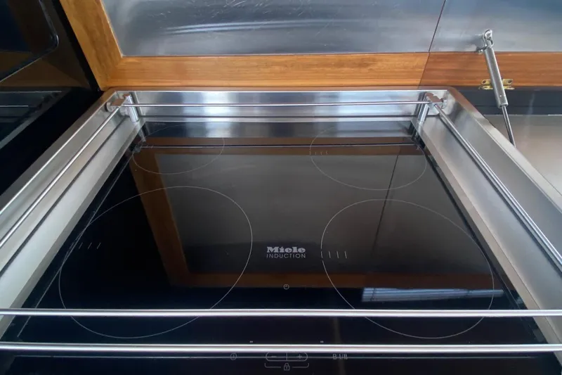 Sparrow Yacht Photos Pics Miele induction cooktop on 2014 Azimut Magellano 50 yacht kitchen.