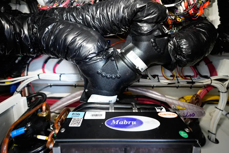  Yacht Photos Pics Engine compartment of 2026 Invincible 40 Catamaran with Mabru air conditioning system.