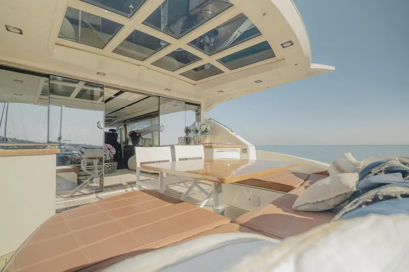 Scuderia Yacht Photos Pics Luxurious 2010 Absolute 70 STY yacht with spacious deck and elegant interior design.