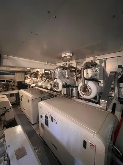  Yacht Photos Pics Engine room of 2015 Arcadia Yachts A 85, featuring modern equipment and machinery.