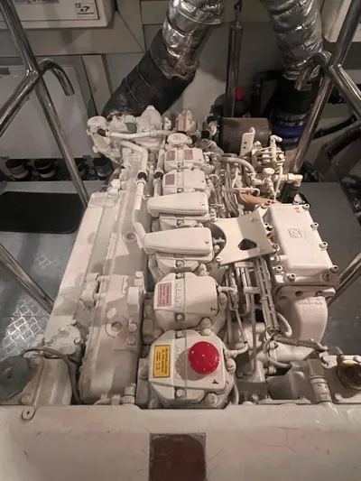  Yacht Photos Pics Engine room of 2015 Arcadia Yachts A 85, showcasing detailed machinery and components.