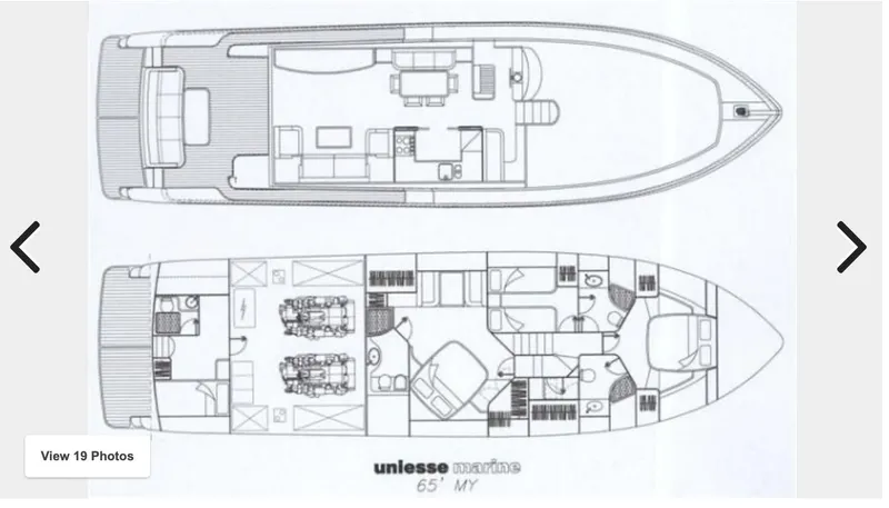 Miss C Yacht Photos Pics Floor plan of the 2009 Uniesse 65 MY yacht.