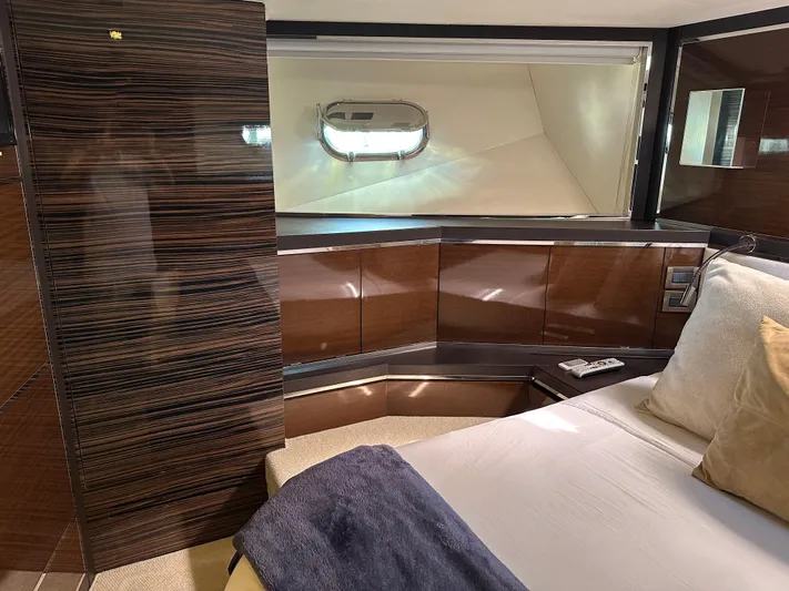 Bbella Yacht Photos Pics Luxurious cabin interior of 2014 Cheoy Lee Alpha 87 Express Sportbridge yacht.