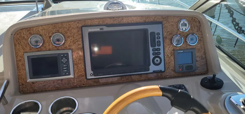  Yacht Photos Pics Dashboard of a 2012 Formula 37 Performance Cruiser with navigation system.