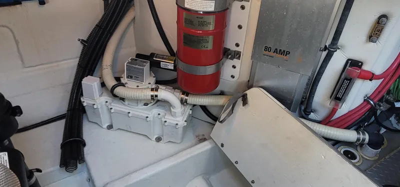  Yacht Photos Pics Interior of a 2012 Formula 37 Performance Cruiser with fire extinguisher.