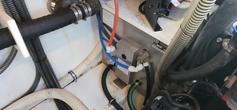  Yacht Photos Pics Engine compartment of a 2012 Formula 37 Performance Cruiser with hoses and cables.