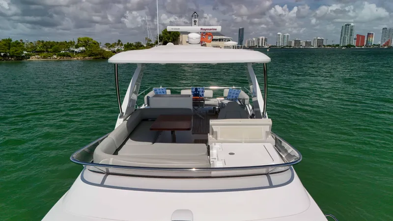 Fortunato Yacht Photos Pics Azimut 50 Flybridge 2016 yacht on water, featuring spacious deck and modern design.