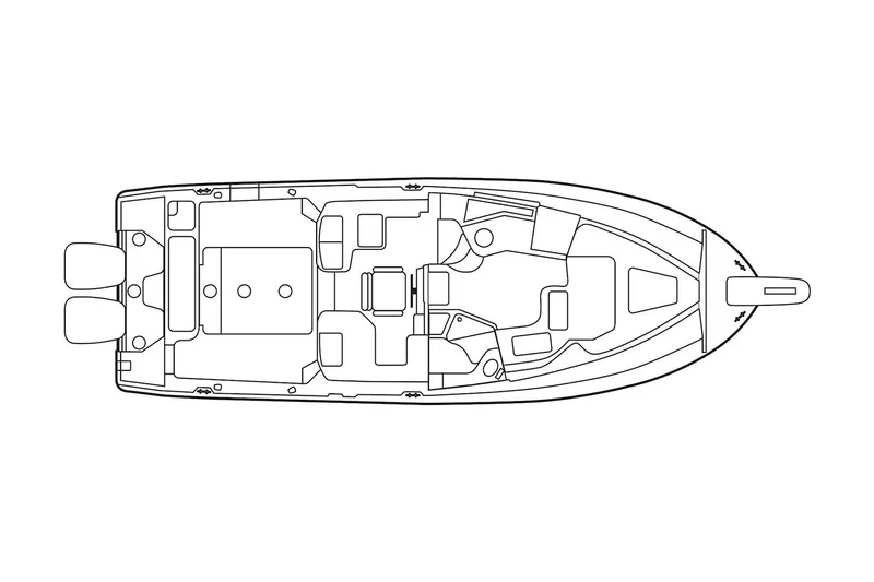 Zig Zag Yacht Photos Pics Manufacturer Provided Image: Top view layout of 2024 Grady-White Express 330 boat.