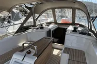 2024 Bavaria C38 yacht cockpit with sleek design and modern amenities.