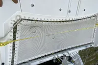 Leopard 45 catamaran trampoline netting, 2020 model, with ropes and deck view.