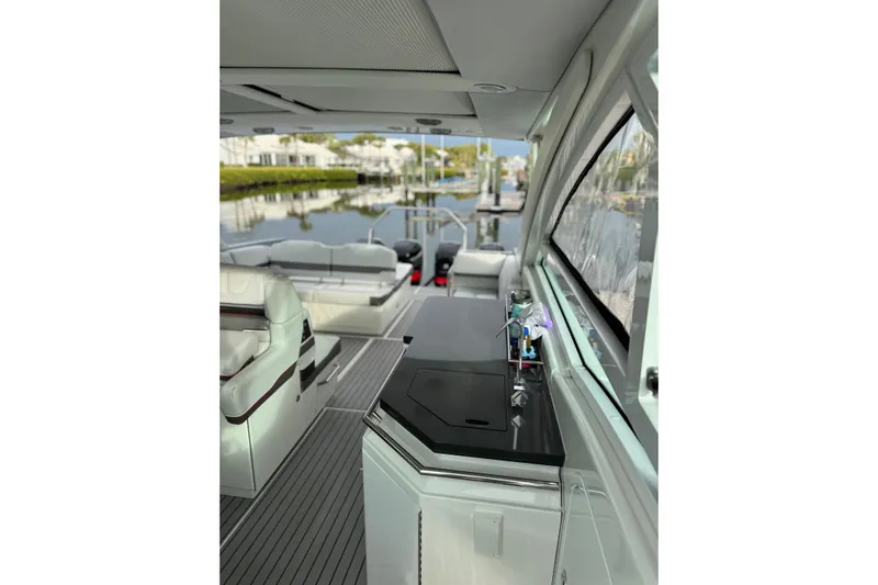  Yacht Photos Pics Interior view of 2018 Formula 430 Super Sport Crossover yacht with sleek design and modern amenities.