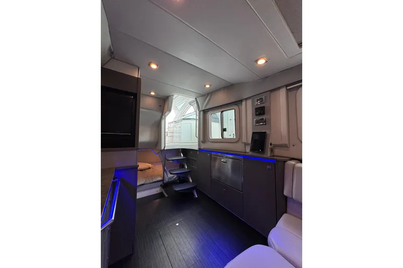  Yacht Photos Pics Interior of 2018 Formula 430 Super Sport Crossover, featuring modern design and ambient lighting.