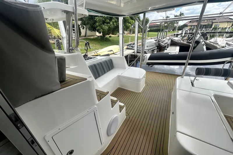  Yacht Photos Pics 2016 Leopard 44 yacht with spacious deck and comfortable seating area.
