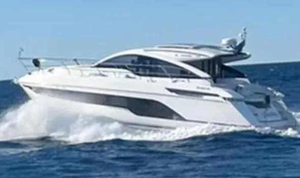  Yacht Photos Pics 2021 Fairline Targa 45 GT yacht cruising on open sea.