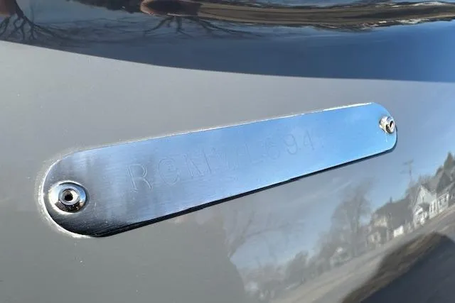  Yacht Photos Pics 2023 Regal 2800 Bowrider hull identification plate, close-up view.