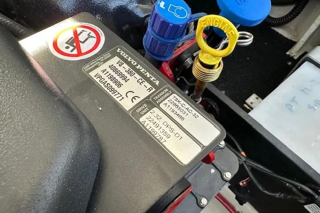  Yacht Photos Pics Engine compartment of 2023 Regal 2800 Bowrider with Volvo Penta components.