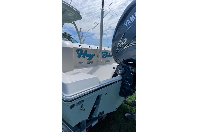 Hey Babe Yacht Photos Pics 2020 Cobia 280DC boat with Yamaha engine, "Hey Babe" text, White Stone, Virginia.