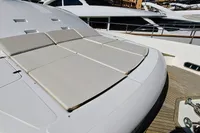 Luxury yacht sunbathing deck on 2004 Custom Line 94 model.