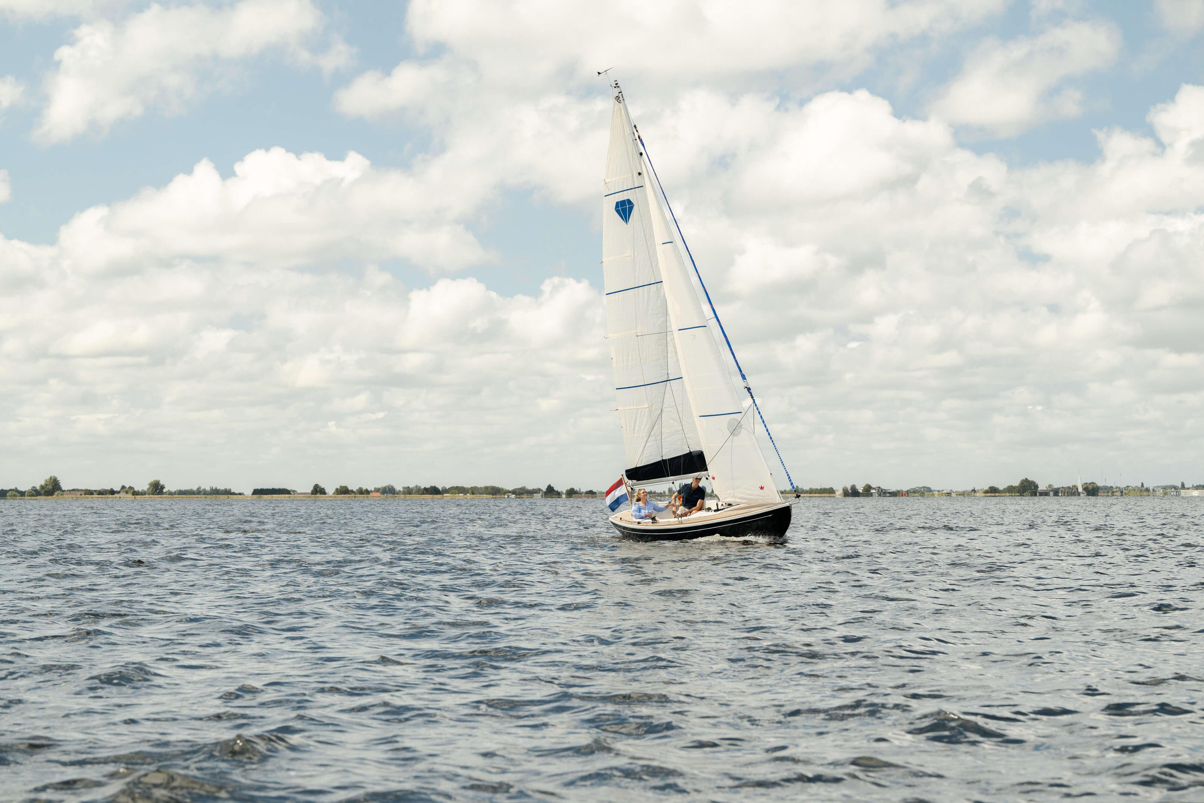 Saffier SC 6.5 Cruise 2026 sailboat on open water under cloudy sky.