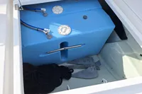 Blue water tank and anchor storage on 2019 Leopard 45 yacht.