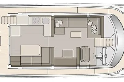 Grace Yacht Photos Pics Floor plan of 2020 Monte Carlo Yachts MCY 66, showcasing interior layout and design.