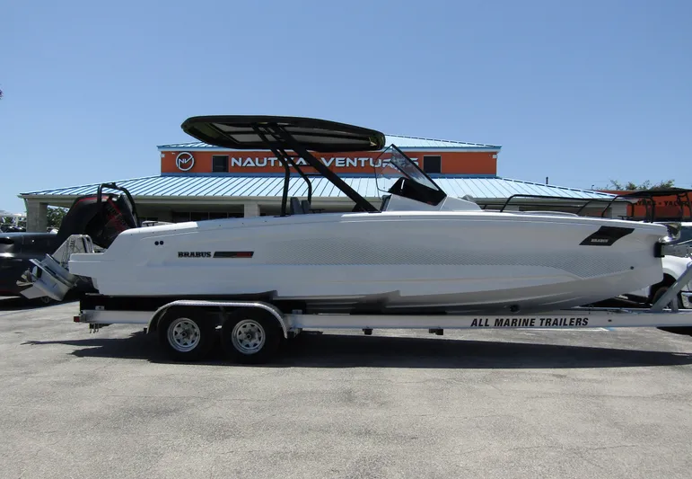  Yacht Photos Pics 2024 BRABUS SHADOW 300 CT boat on trailer at Nautical Ventures dealership.