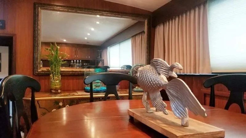 Temptress Yacht Photos Pics Interior of a 1971 Hatteras 58 Motor Yacht with elegant decor.