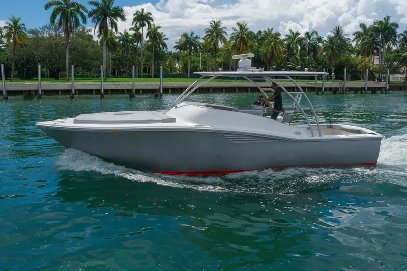  Yacht Photos Pics 2010 Buddy Davis 35 Predator cruising on a tropical waterway.