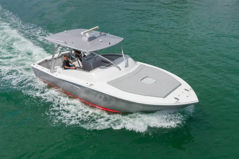  Yacht Photos Pics 2010 Buddy Davis 35 Predator boat cruising on the water.