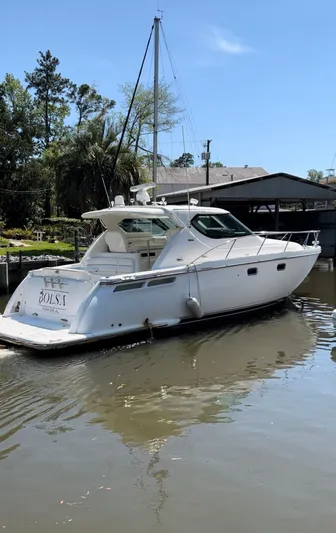  Yacht Photos Pics 2007 Tiara Yachts 4300 Sovran in a serene marina setting.
