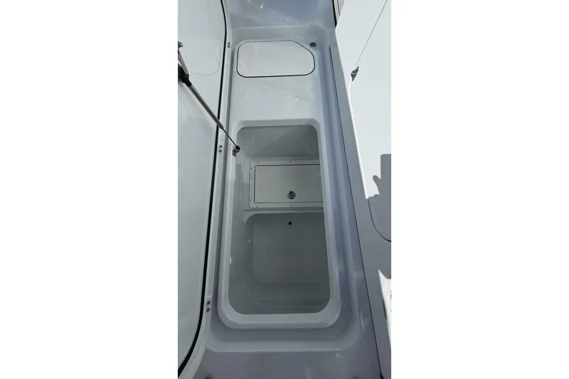  Yacht Photos Pics 2025 Costa Custom Boats 34ST interior compartment, showcasing sleek design and spacious storage.