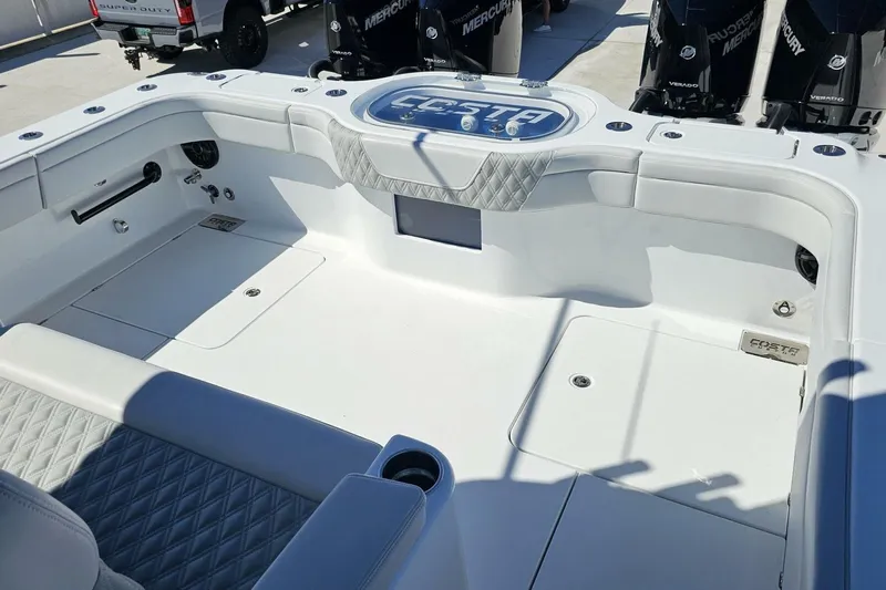  Yacht Photos Pics 2025 Costa Custom Boats 34ST interior with sleek white design and modern features.