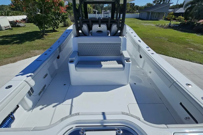  Yacht Photos Pics 2025 Costa Custom Boats 34ST interior, featuring spacious seating and sleek design.