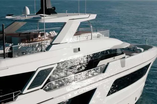 Stellamar Yacht Photos Pics Luxurious 2023 Cantiere Delle Marche RJ 115 yacht cruising on open sea.