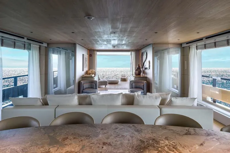 Stellamar Yacht Photos Pics Luxurious interior of 2023 Cantiere Delle Marche RJ 115 yacht with ocean view.