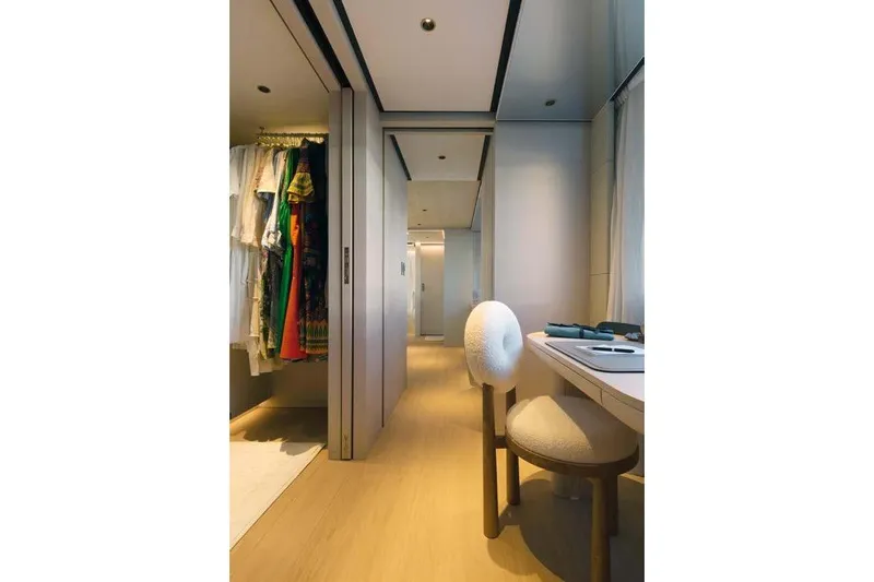 Stellamar Yacht Photos Pics Luxurious interior of 2023 Cantiere Delle Marche RJ 115 yacht with elegant furnishings.