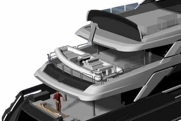 Stellamar Yacht Photos Pics 2023 Cantiere Delle Marche RJ 115 yacht design with sleek, modern lines and spacious decks.