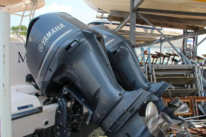 Marleon Yacht Photos Pics Twin Yamaha outboard motors on a 2014 Grady-White Freedom 307 boat.