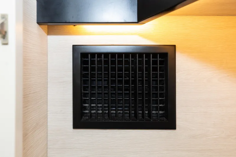  Yacht Photos Pics Ventilation grille in a Leopard 50 yacht, 2021 model, with ambient lighting.