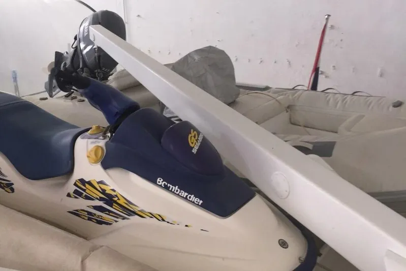  Yacht Photos Pics Jet ski and inflatable boat on Sanlorenzo 82 yacht, 1998 model.