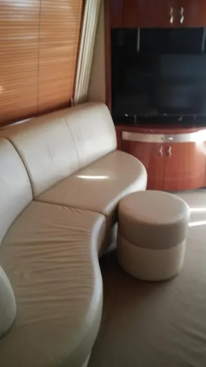 First Light Yacht Photos Pics Luxurious interior of 2005 Sea Ray 550 Sedan Bridge yacht with leather seating.